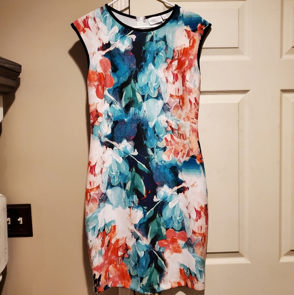 Bisou Bisou water color bodycon dress